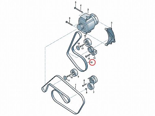 ファンベルト(スーパーチャージャー用) VW(フォルクスワーゲン) [06E903137AB]