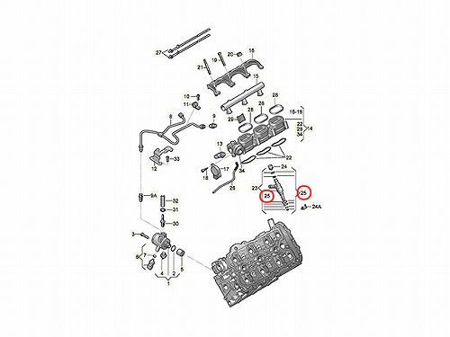 純正 インジェクターOリングキット(リペアキット) Porsche(ポルシェ) [06E998907E]