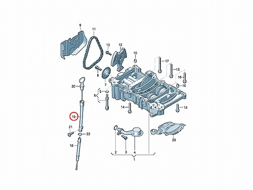 純正 オイルレベルゲージガイドパイプ(ディップスティック) AUDI(アウディ) [06F103663H]