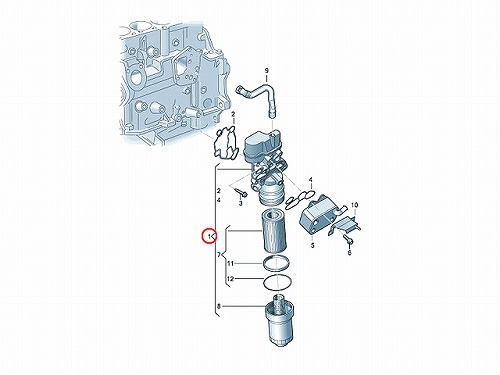 純正 オイルフィルターケース(ブラケット) ASSY AUDI(アウディ) [06F115397H]