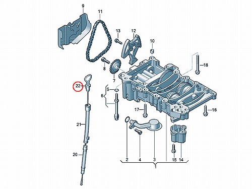 エンジンオイルレベルゲージ(ディップスティック) VW(フォルクスワーゲン) [06F115611A]