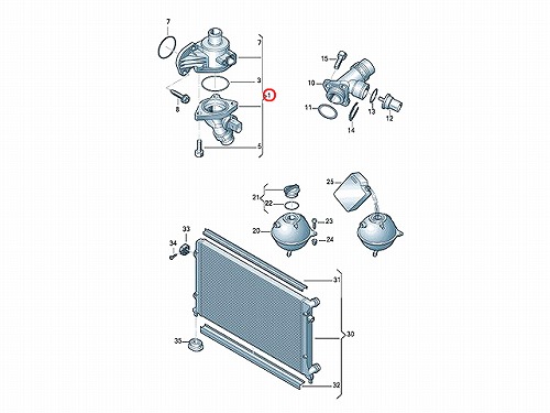 サーモスタット ASSY VW(フォルクスワーゲン) [06F121111F]