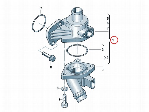 サーモスタット ASSY AUDI(アウディ) [06F121111G]
