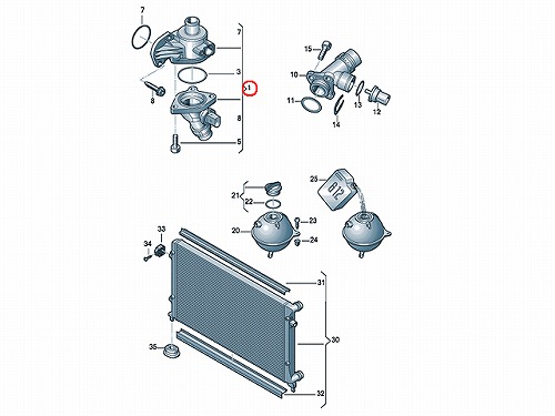 サーモスタット ASSY VW(フォルクスワーゲン) [06F121111]