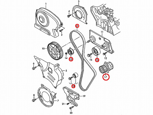 タイミングベルトキット&ウォーターポンプセット VW(フォルクスワーゲン) [06F198119-SA]