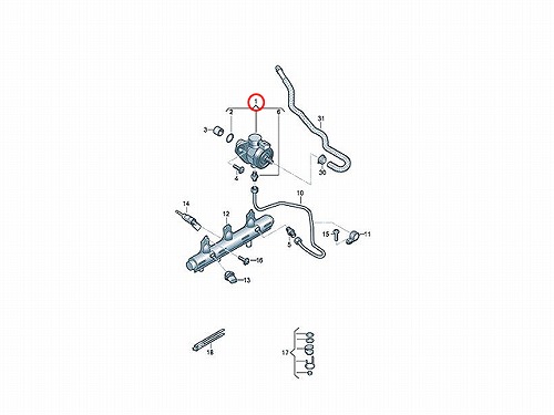 高圧 燃料ポンプ(フューエルポンプ) AUDI(アウディ) [06J127025L]