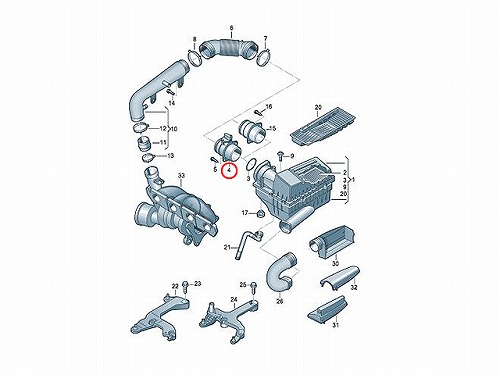 エアマスセンサー(エアフロセンサー) VW(フォルクスワーゲン) [06J906461B]