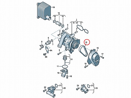 ウォーターポンプベルト(コグベルト) AUDI(アウディ) [06K121605]