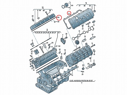 タペットカバーガスケット 左右セット AUDI(アウディ) [077198025B-S]