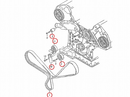タイミングベルトテンショナーセット AUDI(アウディ) [077198119A]