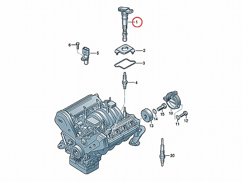 イグニッションコイル VW(フォルクスワーゲン) [077905115AA]