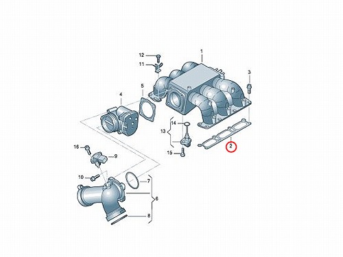 インテークマニホールドガスケット(インマニガスケット) AUDI(アウディ) [078129717N]