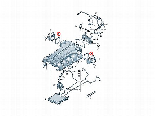 スロットルボディガスケット (スロットル バタフライ サポート ガスケット) AUDI(アウディ) [078133073J]