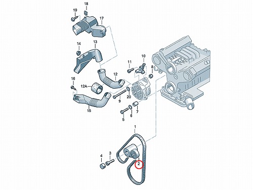 ベルトテンショナー AUDI(アウディ) [078903133AB]