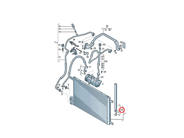 エアコンドライヤーカートリッジ(レシーバー) AUDI(アウディ) [5Q0298403B]