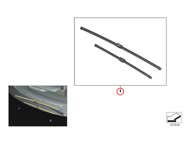 純正 ワイパーブレード 左右セット フロント用 BMW [61612410958]