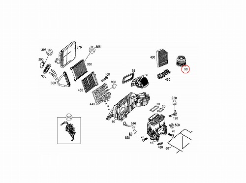 純正 エアコンブロアモーター(ファン) メルセデスベンツ [0999062103]