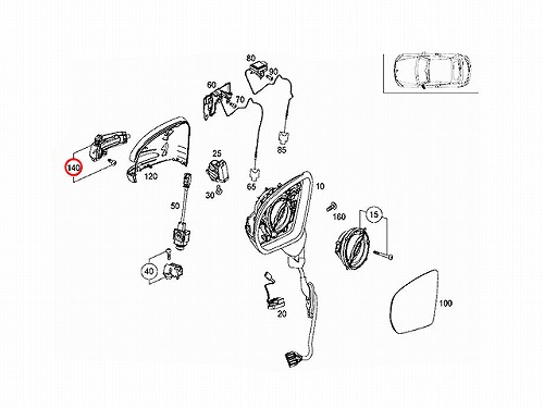 純正 ドアミラーウインカー(フラッシャー) 右側 メルセデスベンツ [0999067201]