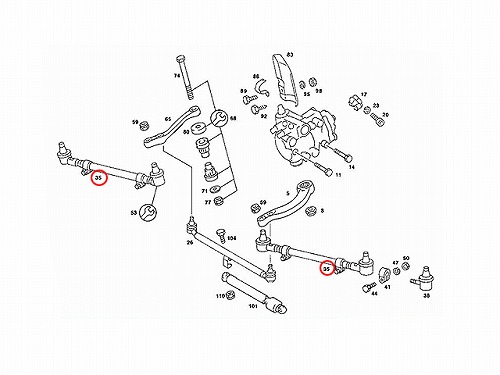 タイロッド(ラックエンド)ASSY 左右共通 メルセデスベンツ [1073300203]