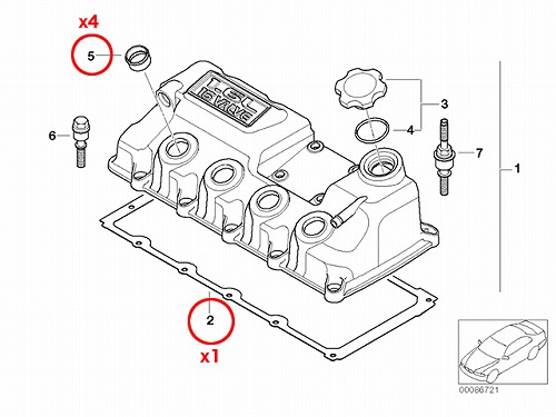 タペットカバーガスケットセット MINI(ミニ) [11121485838-S]