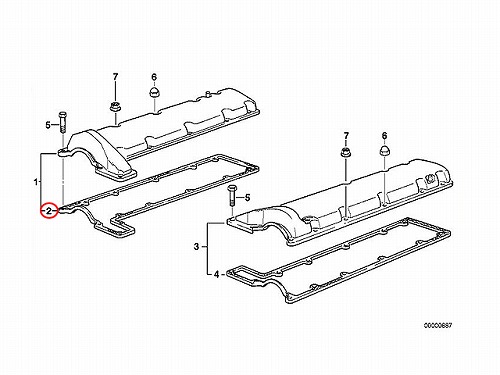 タペットカバーガスケット 右側 BMW [11121725002]
