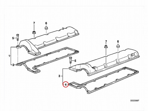 タペットカバーガスケット 左側 BMW [11121725003]