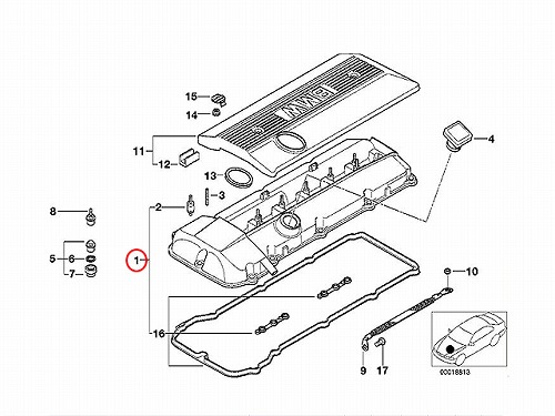 シリンダーヘッドカバー(タペットカバー)ASSY BMW [11127512839]