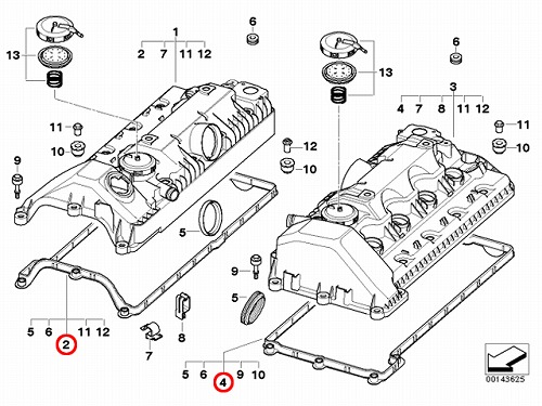 タペットカバーガスケット 左右セット BMW [11127513194-S]