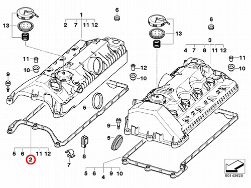 タペットカバーガスケット 右側 BMW [11127513194]
