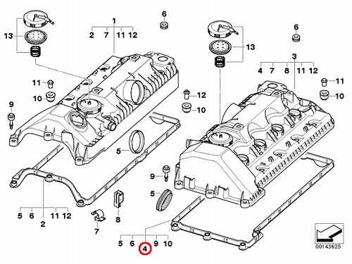 タペットカバーガスケット 左側 BMW [11127513195]