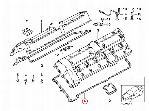 タペットカバーガスケット 左側 BMW [11127515661]
