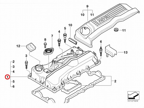 シリンダーヘッドカバー(タペットカバー)ASSY BMW [11127568581]