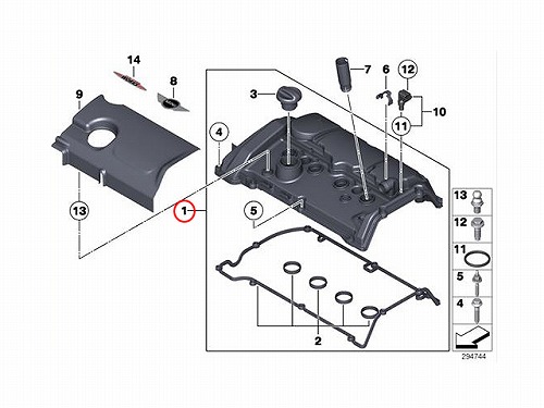 シリンダーヘッドカバー(タペットカバー)ASSY MINI(ミニ) [11127646552]