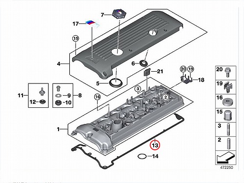 タペットカバーガスケット BMW [11127832034]