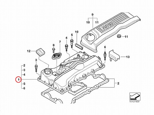 純正 シリンダーヘッドカバー(タペットカバー)ASSY BMW [11128645888A]