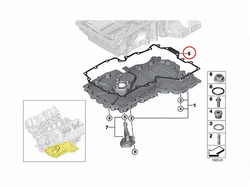エンジンオイルパンガスケット BMW [11137570705]