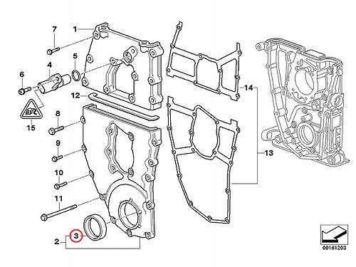 クランクシール(シャフトオイルシール) フロント BMW [11141439570]