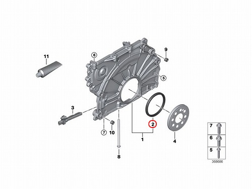 クランクシール(シャフトオイルシール) リア BMW [11148664904]