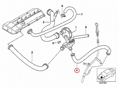 オイルセパレーターホース BMW [11157532649]