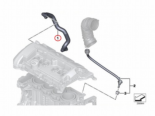 純正 ベンチレーションホース(エア抜きホース) MINI(ミニ) [11157555261]