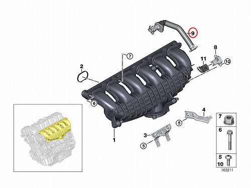 純正 ベンチレーションホース(エア抜きホース) BMW [11157574114]