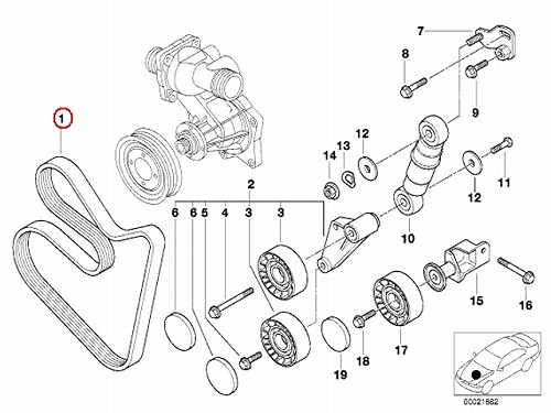ファンベルト(Vベルト) BMW [11281432724]