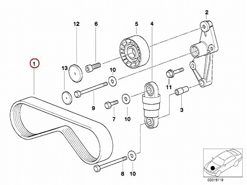ファンベルト(Vベルト) BMW [11281437873]