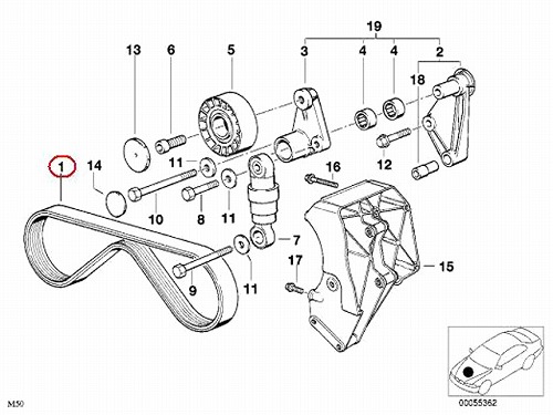 ファンベルト(Vベルト) BMW [11281703943]