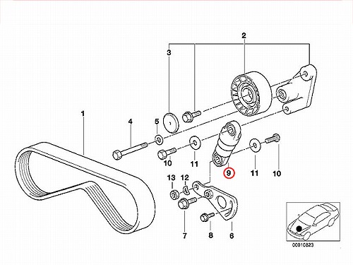 ベルトテンショナーダンパー BMW [11281745545]