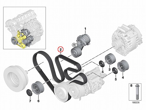 ファンベルト(Vベルト) BMW [11287628279]