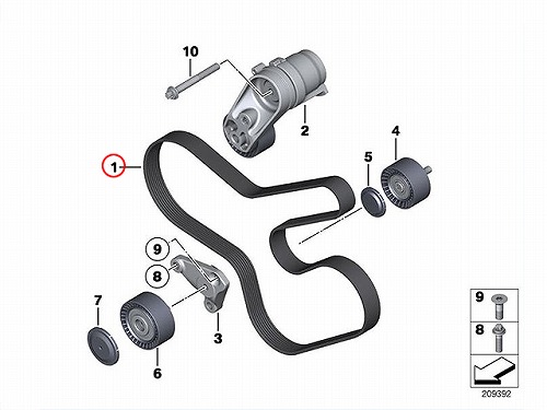 ファンベルト(Vベルト) BMW [11287628661]