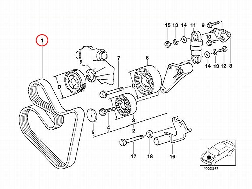 ファンベルト(Vベルト) BMW [11287636367]