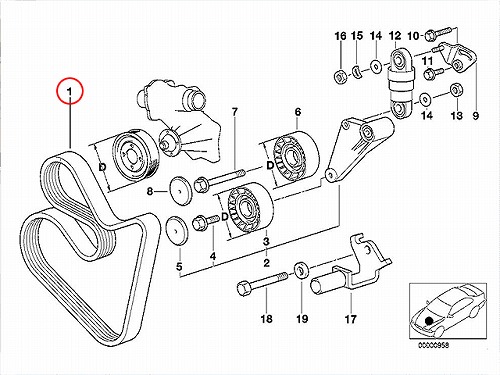 ファンベルト(Vベルト) BMW [11287833264]