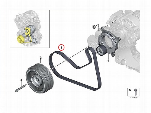 ファンベルト(Vベルト) BMW [11288646472]